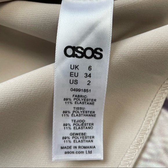 ASOS Cropped Top Bell Sleeves Woman’s Size 2 Blush Nude - Picture 8 of 10